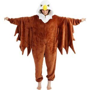 Unisex Adult Onesie Pajamas Flannel Hooded Sleepwear Halloween Costume